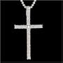 1/2 Carat Sterling Silver CZ Cross Pendant