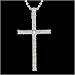 1/2 Carat Sterling Silver CZ Cross Pendant