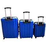 TOP-Trolley-Koffer 75/63/56cm XXL-Light, 4 Rollen 360�, Dehnfalte * Blau *von "Check.In"