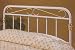 White Tubular Metal Headboard w/Brass Accents