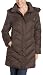 Apparel : Kenneth Cole Reaction Women's Matte Satin Zip Front Down Coat With Rabbit Fur Trim Removable Hood