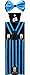 Enimay Combo Pack Suspenders & Bow Ties Blue Stripe