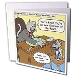 Londons Times Funny Cat Cartoons - Cat Hires Mouse 4 Short Career - Greeting Cards-12 Greeting Cards with envelopes