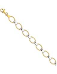 14k Two-tone Polished Fancy Bracelet
