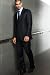 Info/Buy Luxury Pure New Wool Rich Single Breasted 2 Button Navy Stripe Jacket with Cashmere