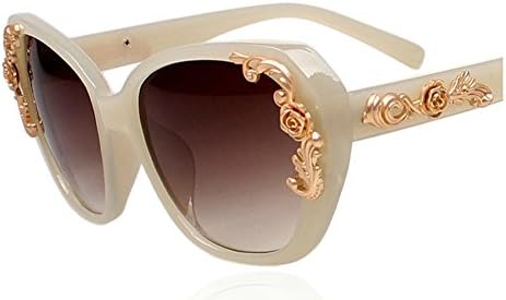 Queen retro Baroque style luxury big fashion sunglasses (Boiled white)