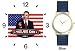 Barack Obama Picture - Yes We Can - US Flag Background - President Barack Obama Commemorative - WATCHBUDDY&reg; DELUXE TWO-TONE THEME WATCH - Arabic Numbers - Blue Leather Strap-Size-Women's Size-Small