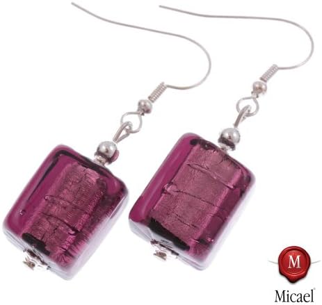 Murano Glass Ear Hook "Indianapolis" -amethist