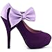 Show Story Sexy Ladies Bow Ankle Strap Stiletto Platform Pumps Shoes,LF30412