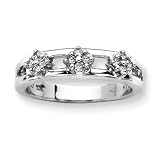 10K White Gold 3 Stone Look Diamond Ring (0.20 ctw, I-J, SI)