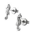 Sterling Silver Sea Horse Stud Earrings