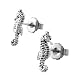 Sterling Silver Sea Horse Stud Earrings