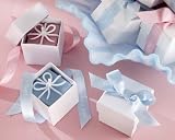 It`s a Boy - It`s a Girl Giftbox Candles with Imprinted Ribbon- Set of 4 - Blue (Set of 12) - Baby S