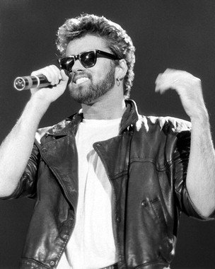 GEORGE MICHAEL 16X20 B&W PHOTO
