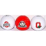 Ohio State University Buckeyes NCAA College Sports Team Golf Balls 3 Piece Gift Set