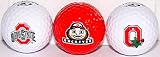 Ohio State University Buckeyes Golf Balls 3 Piece Gift Set with NCAA College Sports Logos