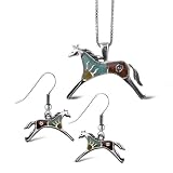 Inlay Horses Necklace & Earring Gift Set
