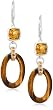 Sterling Silver Citrine and Tiger Eye Dangle Earrings by David Sigal