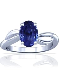 18K White Gold Oval Cut Blue Sapphire Solitaire Ring (GIA Certificate)