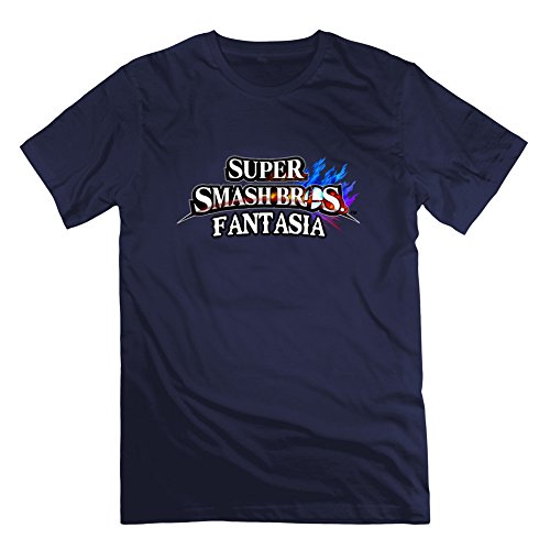 Custom Large Short-sleeve Navy Super Smash Bros Printed Men 100% Cotton Short Sleeves