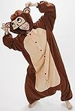 WOWcosplay Cosplay Halloween Romper Costume Party Pajamas Unisex Kigurumi Brown Monkey M
