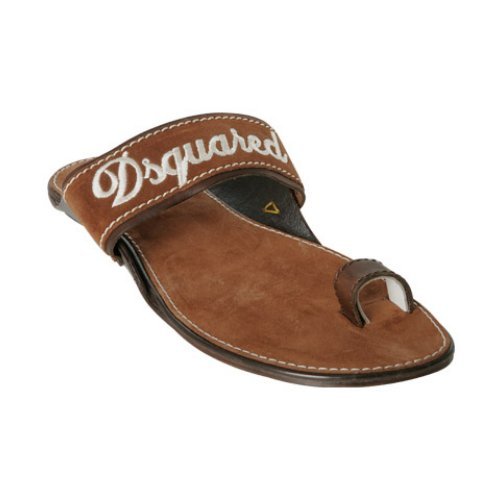 D.Squared brown suede embroidered logo sandals (DSquared,Shoes,Mens Shoes,Sandals)