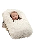 Nojo Double Zipper Baby Cover-Up - Ivory Velboa with Bear Pull