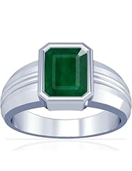 Platinum Emerald Cut Emerald Solitaire Ring