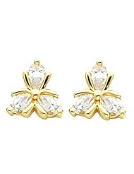 Pair of 18K Yellow Gold Diamond Earrings - 1.20 Ct. -- LIFETIME WARRANTY