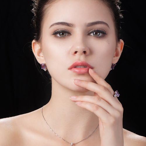 T400 natural amethyst crystal s925 silver stud earrings earrings earrings female Korean fashion fans midnight