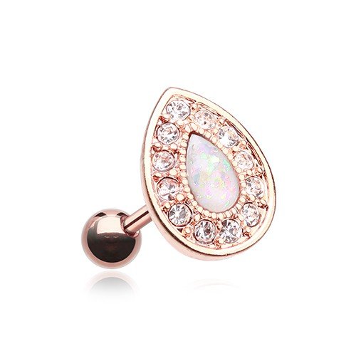 Rose Gold Opal Avice Cartilage Tragus Earring