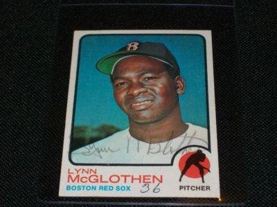 Boston Red Sox Lynn McGlothen (d.84) Auto Signed 1973 Topps Card #114 RARE N - Signed MLB Baseball Cards
