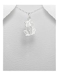Cat Pendant Necklace In Sterling Silver