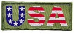 USA Embroidered Patch American Flag Stars Stripes Patriotic Iron-On Emblem