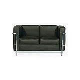 Le Corbusier-style Black Leather Loveseat By Wholesale Interiors