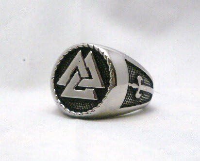 The Vikings Valknut Ring Warriors Knot Norse God Odin Knot of the Fallen Ring Sz 8.5