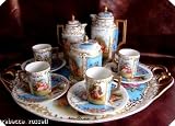 c1890 Plaue Cabaret Set for 4 Hand Finished Coffee Set  from Plaue