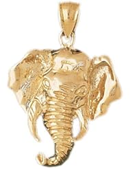 Dazzlers Solid Elephant Head Charm Pendant 14k Gold Available in three colors from jewelsberry (weights: 7.5 grams only)