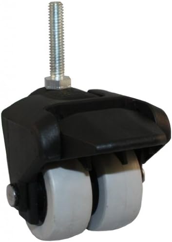 Jacob Holtz 205-2XTPR-24-WB X-Caster, low profile caster, thermoplastic rubber dual wheel small caster with brake (Set of 4)