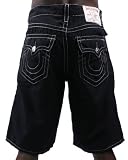 TRUE RELIGION Mens Swim Trunks Boardshorts Black Surf