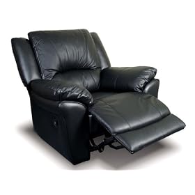 Single Recliner in Black Leather - Coaster