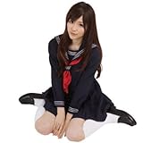 【激安コスプレ衣装】秋葉女学院ダブルリボン　長袖セーラー服★アイドルコスプレ風衣装