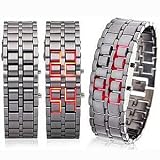 Montre Bracelet (25mm) Argent Silver Led Rouge Mode Fashion Design Style Lava Mixte Homme Ou Femme Neuve