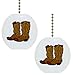 Set of 2 Cowboy Boots Farm Western Solid CERAMIC Fan Pulls