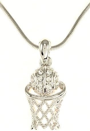 KYSTechBasketball and Hoop Pendant Necklace - Tarnish Resistant - Stylish Design - Long Lasting Shine