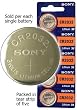 Strip of 5 Genuine Sony CR2032 3v Lithium 2032 Coin Batteries Freshly Packed by Sony