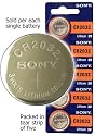 Strip of 5 Genuine Sony CR2032 3v Lithium 2032 Coin Batteries Freshly Packed by Sony