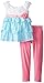 Youngland Little Girls' Tiered Chiffon Polka Dot Legging Set