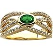 14K Yellow Gold Tsavorite and Diamond Ring