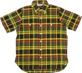 Size【M】A BATHING APE(エイプ) 08SS チェック柄半袖コットンシャツ 緑黄【緑黄】【新品】の画像